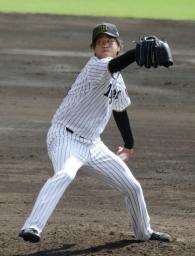 　秋季教育リーグのくふうハヤテ戦に先発した阪神・村上＝宮崎市