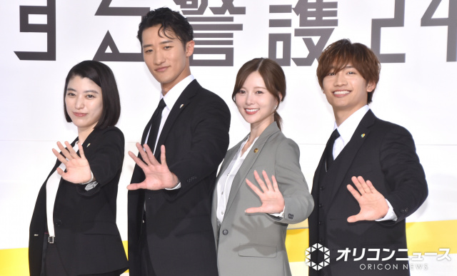 テレビ朝日『恋する警護24時 season2』制作発表記者会見に参加した（左から）成海璃子、岩本照、白石麻衣、藤原丈一郎（C）ORICON NewS inc.