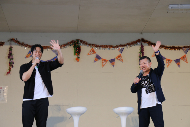 大河ドラマ『豊臣兄弟！』藤堂高虎役の佳久創、宮部継潤役のドンペイが「木城ふるさとまつり」に登場