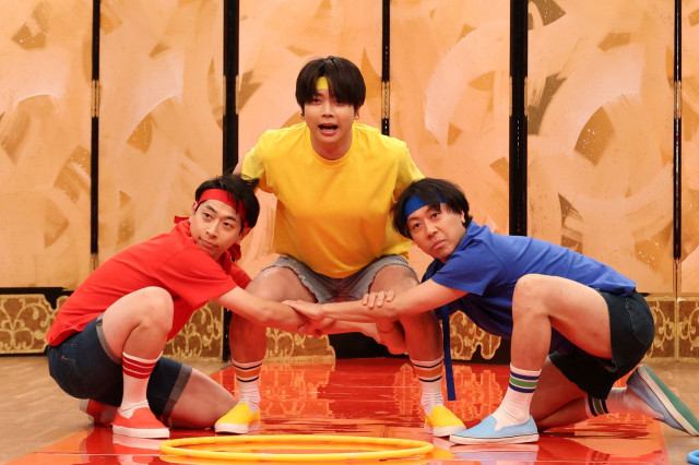 『ネタパレ THE ゴールデン』に出演する（左から）みや（スカチャン）、増田貴久（NEWS）、ヤジマリー。（スカチャン） （C）フジテレビ