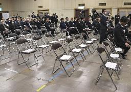 　「佐渡島の金山」追悼式で、参加を見送った韓国政府代表者らの席＝昨年１１月、新潟県佐渡市