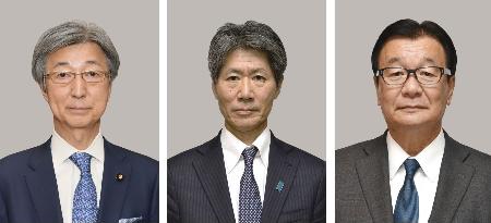 　左から石井準一氏、磯崎仁彦氏、山本順三氏
