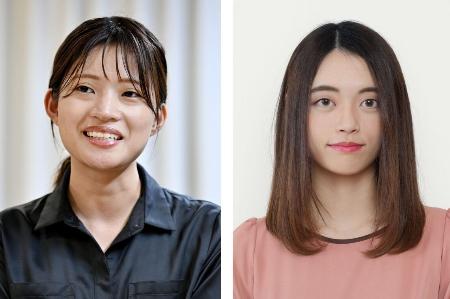 　（左から）藤沢里菜女流本因坊、星合志保四段