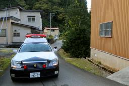 　男女４人がクマに襲われたとみられる現場付近＝２４日午後２時５９分、秋田県東成瀬村