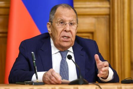 　ロシアのラブロフ外相＝８月、モスクワ（タス＝共同）