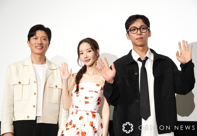 Prime Video『コンフィデンスマンKR』配信記念イベントに登壇した（左から）パク・ヒスン、パク・ミニョン、チュ・ジョンヒョク（C）ORICON NewS inc.