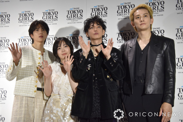 『第41回 マイナビ 東京ガールズコレクション 2025 AUTUMN／WINTER』に出演した（左から）志尊淳、宮崎優、佐藤健、町田啓太 （C）ORICON NewS inc.