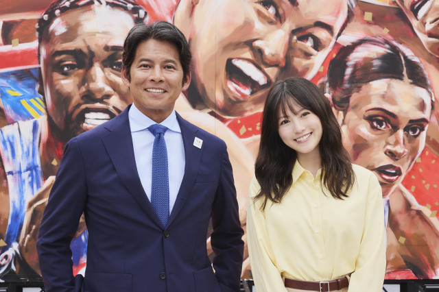 『世界陸上』への思いを語った（左から）織田裕二、今田美桜 （C）TBSテレビ/鈴木大喜