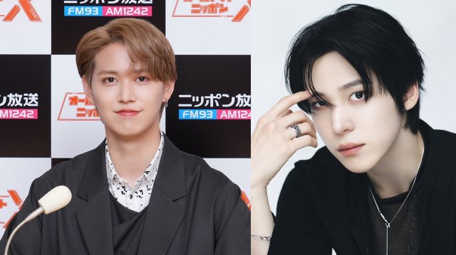 　『JO1のオールナイトニッポンX』に出演する（左から）JO1・白岩瑠姫、ATEEZ・YUNHO