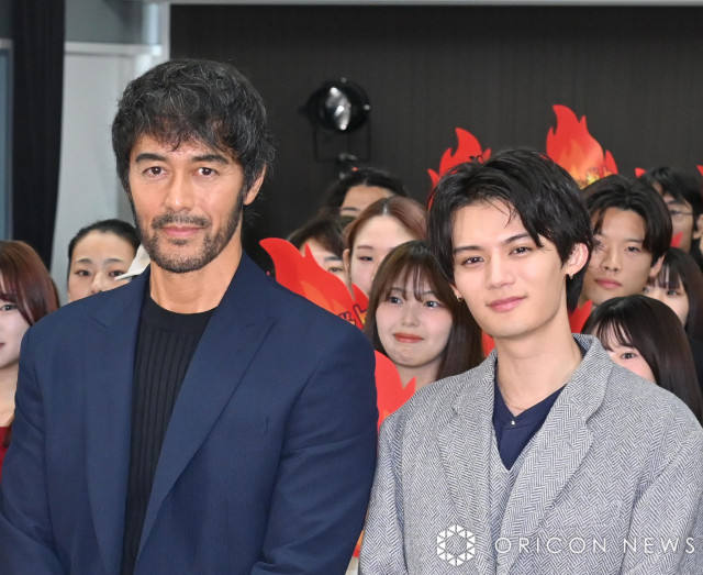 映画『俺ではない炎上』炎上体験イベント（左から）阿部寛、藤原大祐 （C）ORICON NewS inc.