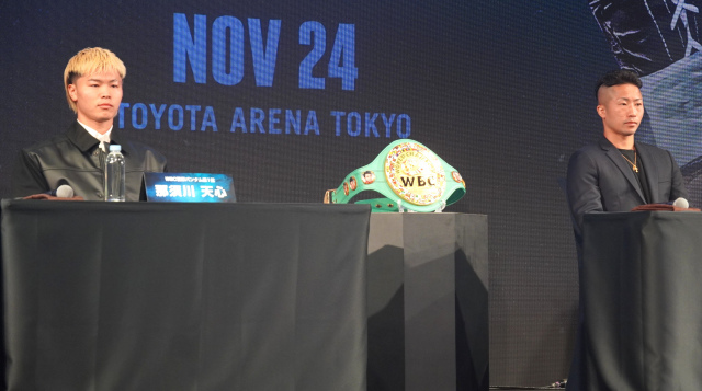 『Prime Video Boxing 14』会見に出席した（左から）那須川天心、井上拓真 （C）ORICON NewS inc.