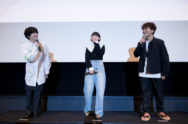 映画『ミーツ・ザ・ワールド』舞台あいさつ in 大阪に登壇した（左から）板垣李光人、杉咲花、松居大悟監督 （C）金原ひとみ／集英社・映画「ミーツ・ザ・ワールド」製作委員会