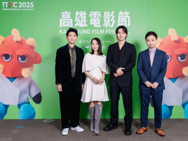 「高雄映画祭」に参加した『九龍ジェネリックロマンス』（左から）フィガロ・ツェン、吉岡里帆、水上恒司、有澤亮哉プロデューサー