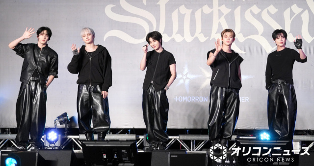 5大ドーム公演サプライズ発表したTOMORROW X TOGETHER（左から）SOOBIN、HUENINGKAI、BEOMGYU、YEONJUN、TAEHYUN （C）ORICON NewS inc.
