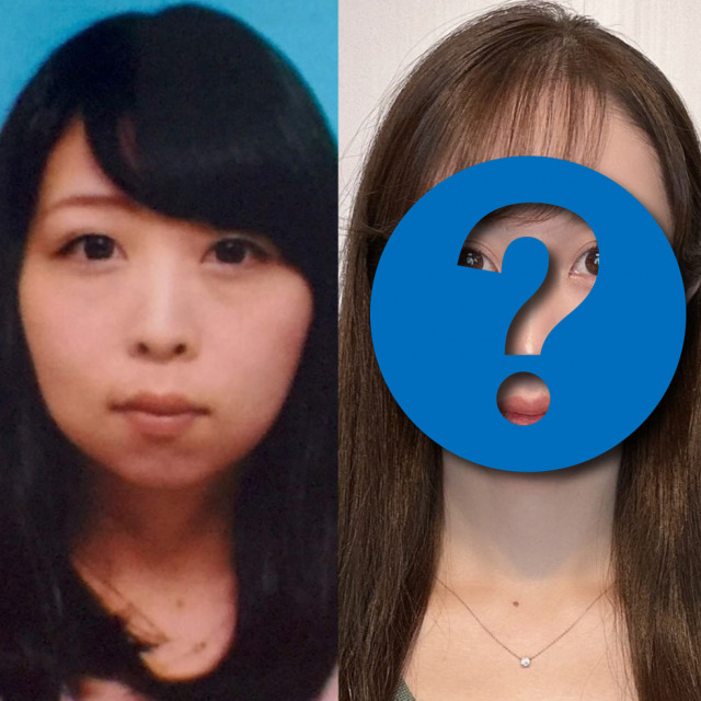 垢抜け前と現在のティナさんのビフォーアフター(@tina.beauty107より)