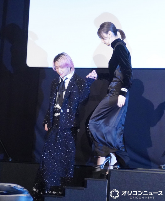 映画『ナイトフラワー』完成披露試写会に登壇した（左から）佐久間大介、北川景子 （C）ORICON NewS inc.