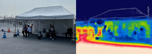 大阪・関西万博に設置されたSPACECOOLテント(2025年7月)