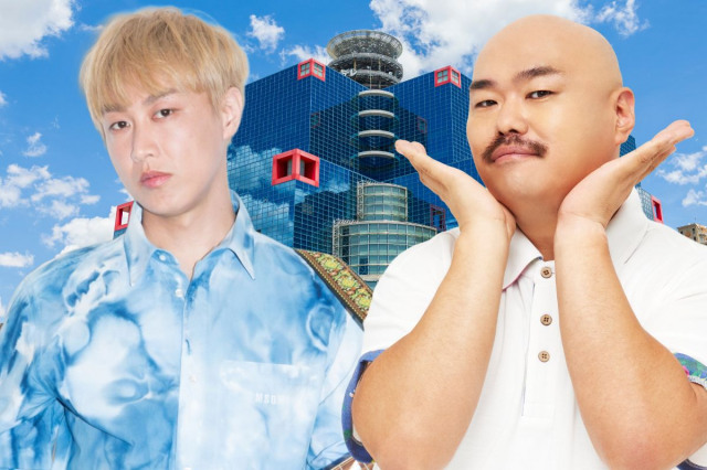 「ミャクミャク登場！EARTH FOODS 大試食会」に出演するお見送り芸人、クロちゃん