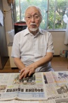 戦後、日台の同級生の交流に尽力した正本敏夫さん。地元紙でも大きく報じられた＝鹿児島市明和２丁目