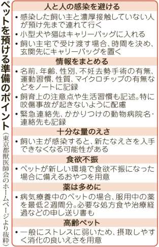 【関連表】ペットを預ける場合のポイント