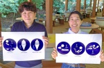 「そうめん流し大野庵」が考案したピクトグラム。右から３番目がそうめん流し＝阿久根市鶴川内