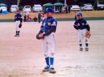 小学６年のソフトボールの試合で、ピッチャーとしてマウンドに立つ横田慎太郎さん