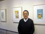２００８年、出身地の薩摩川内市で作品原画展を開いた唐仁原教久さん＝同市隈之城町