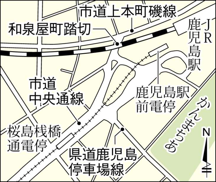【地図】ＪＲ鹿児島駅周辺