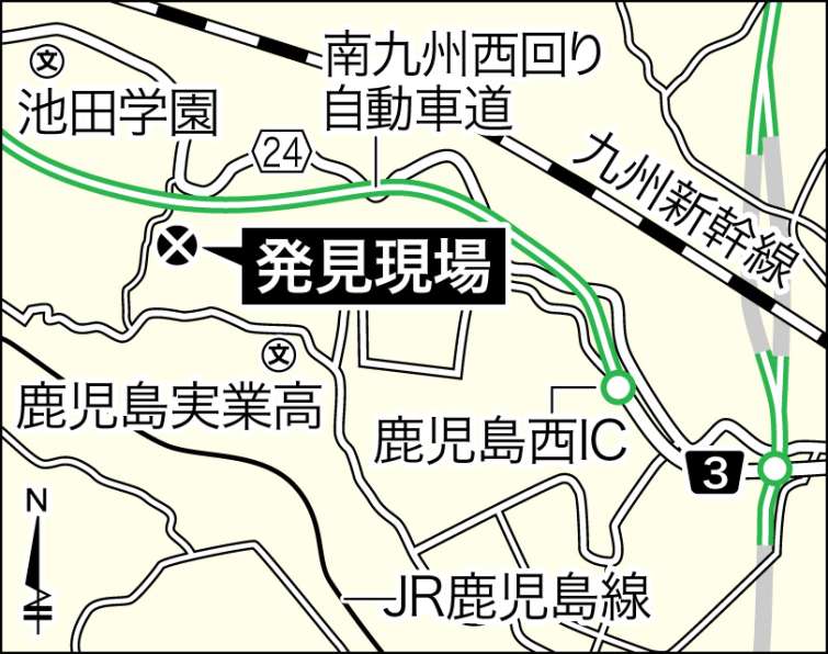 発見現場の地図