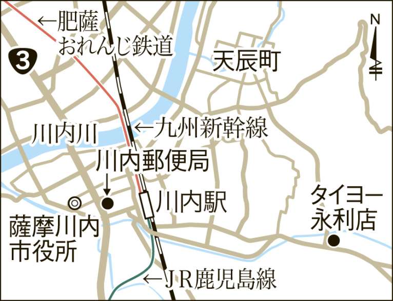 実際の地図と比べてみると…やっぱり薩摩川内市としか思えない