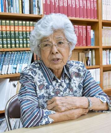 撃沈された対馬丸の生存者、平良啓子さん＝沖縄県大宜味村喜如嘉