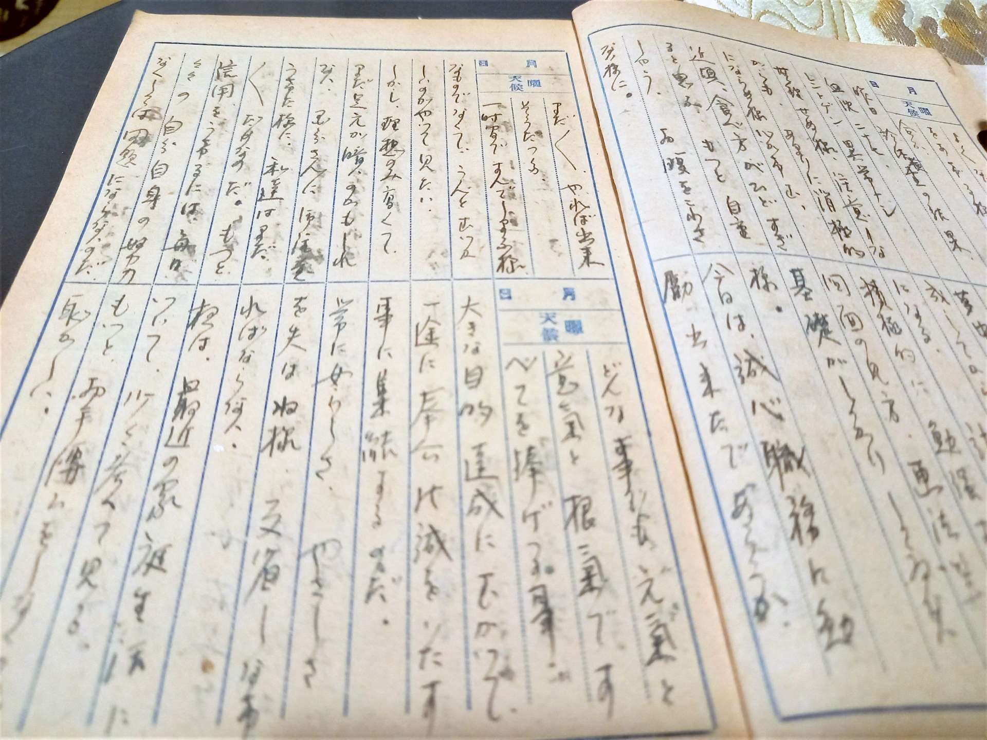 吉峯睦子さんの戦時中の日記