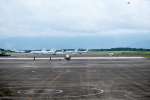 〈関連〉２２日に無人機が滑走路を外れた基地内＝２３日、鹿屋市の海上自衛隊鹿屋航空基地