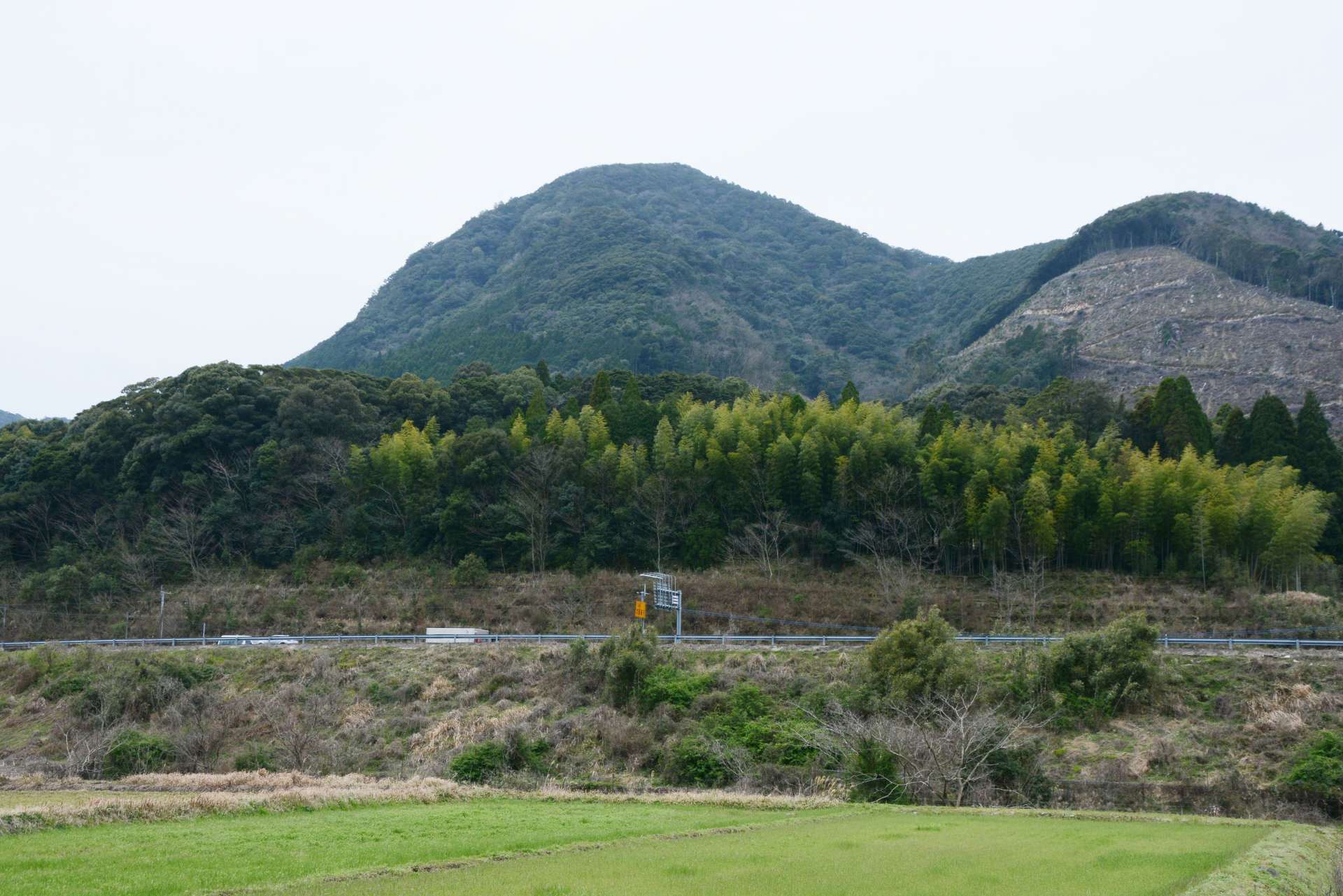弾薬庫整備に向けた適地調査が予定されている中岳（中央）＝４日、さつま町永野