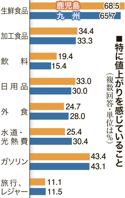 特に値上がりを感じているものは何？