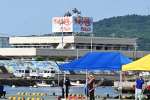 台風で傾く前の「きばらん海」の看板。枕崎のシンボルとして親しまれた