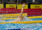成年男子１００メートル背泳ぎで２位の鹿児島・加藤＝ＳＡＧＡアクア