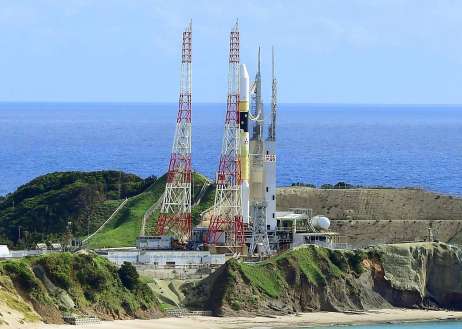 再延期が決まったＨ２Ａロケット４９号機＝１６日午前９時５分、南種子町の種子島宇宙センター