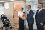 性別問わずおむつ替えや授乳で利用できる設置型ベビーケアルームｍａｍａｒｏ＝１９日、志布志市市役所志布志庁舎