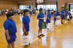 閉校前の最後の運動会で、感謝の言葉を述べる児童＝錦江町田代の大原小学校