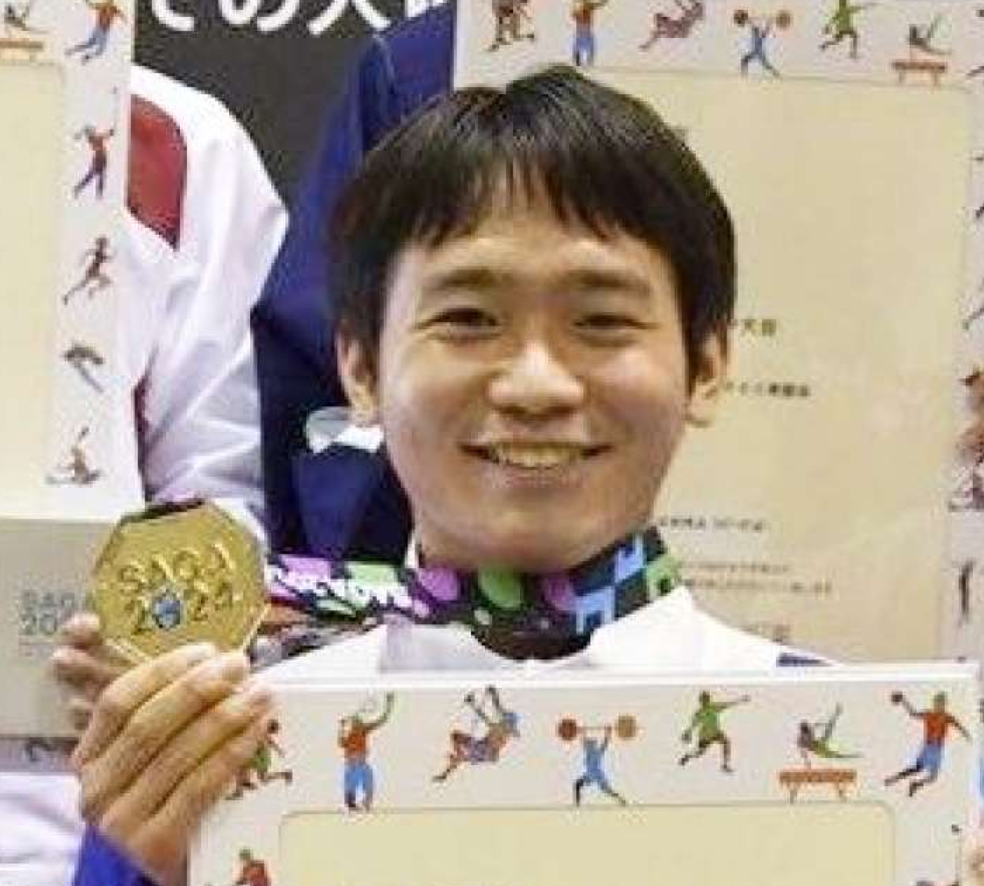 少年男子ビームピストルで優勝した井上陽斗（鹿実高）＝大分県由布市