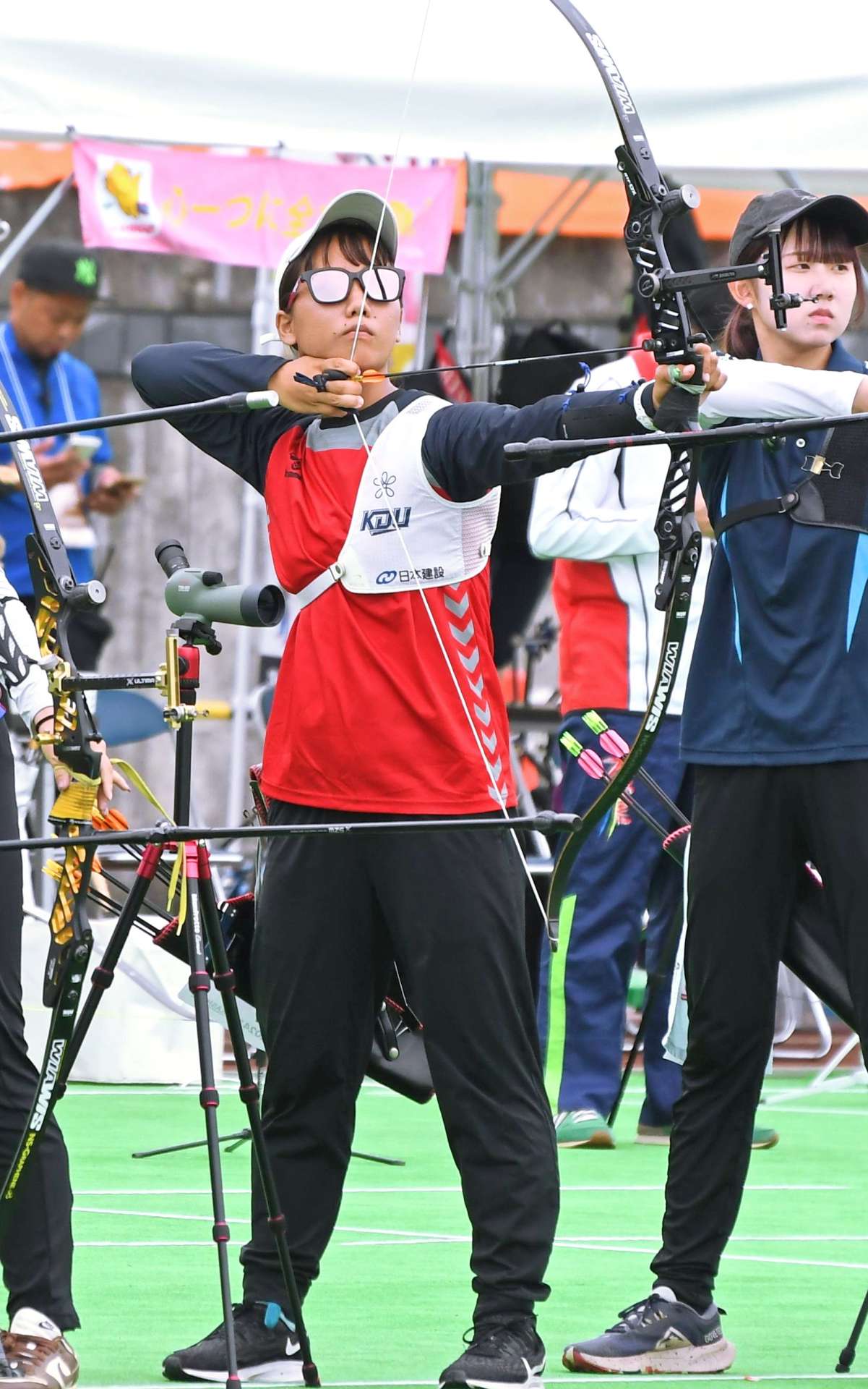 成年女子個人で８位入賞した鹿児島の大田楓子（近大）＝鹿島市陸上競技場