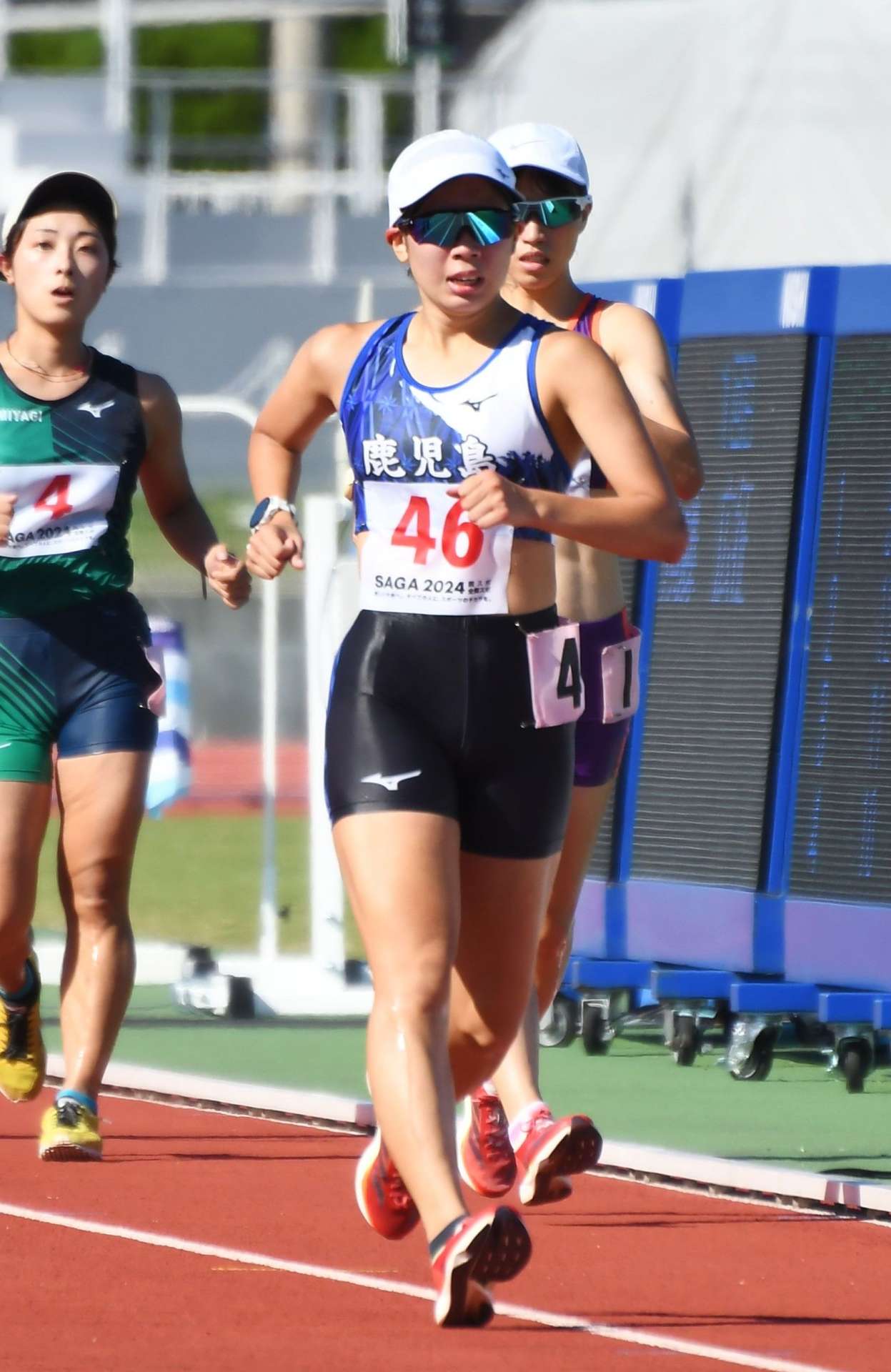 成年女子５０００メートル競歩で４位の鹿児島・大山藍（自衛隊）＝ＳＡＧＡサンライズパーク陸上競技場