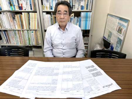 ９政党に公開質問状を出した「ノーモア・ミナマタ被害者・弁護団全国連絡会議」の元島市朗さん＝１９日、熊本県水俣市