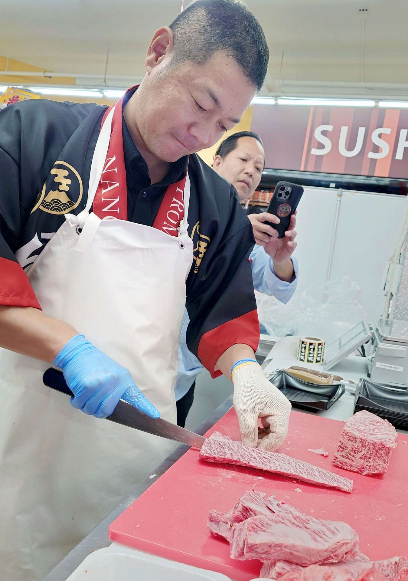 米国向けの農林水産物で主力となっている牛肉。鹿児島県も輸出拡大へＰＲに力を入れる＝１０月下旬、米カリフォルニア州（県提供）