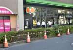 一夜明けた事故現場＝１２日午前８時半、鹿児島市下荒田１丁目