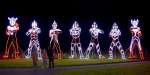 ウルトラマンシリーズのヒーローをかたどったイルミネーション＝鹿児島市の県立吉野公園