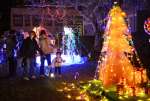 公園を彩る手作りのイルミネーション＝阿久根市の大丸公園