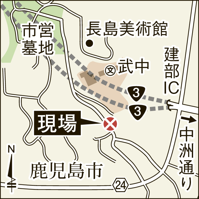 崖崩れ現場を地図で確認する