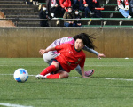 前半４３分、神村・山野がゴールを決める＝五色台運動公園